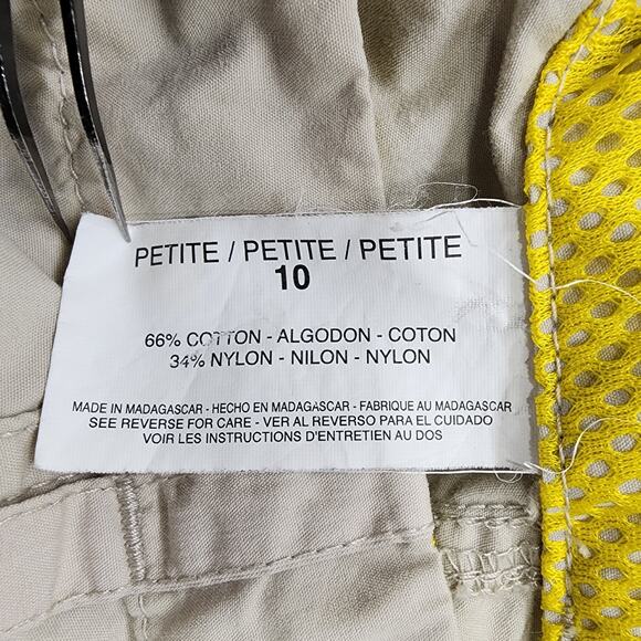 Gloria Vanderbilt Pants Womens 10 PETITE Tan Cargo Capri Drawstring Lightweight - Picture 6 of 11